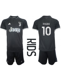 Juventus Paul Pogba #10 Ausweichtrikot für Kinder 2023-24 Kurzarm (+ Kurze Hosen)